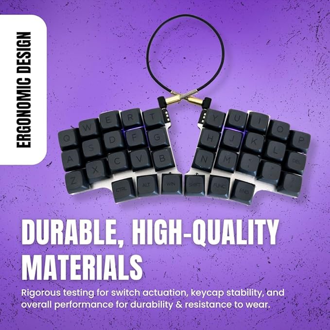 Split Ergonomic Mechanical Keyboard, Powered by QMK, Keyboard Comes Fully Assembled with MX Switch Support, 36-Key Layout, USB-C Connectivity, 28 Extra Keycaps & Switches Included