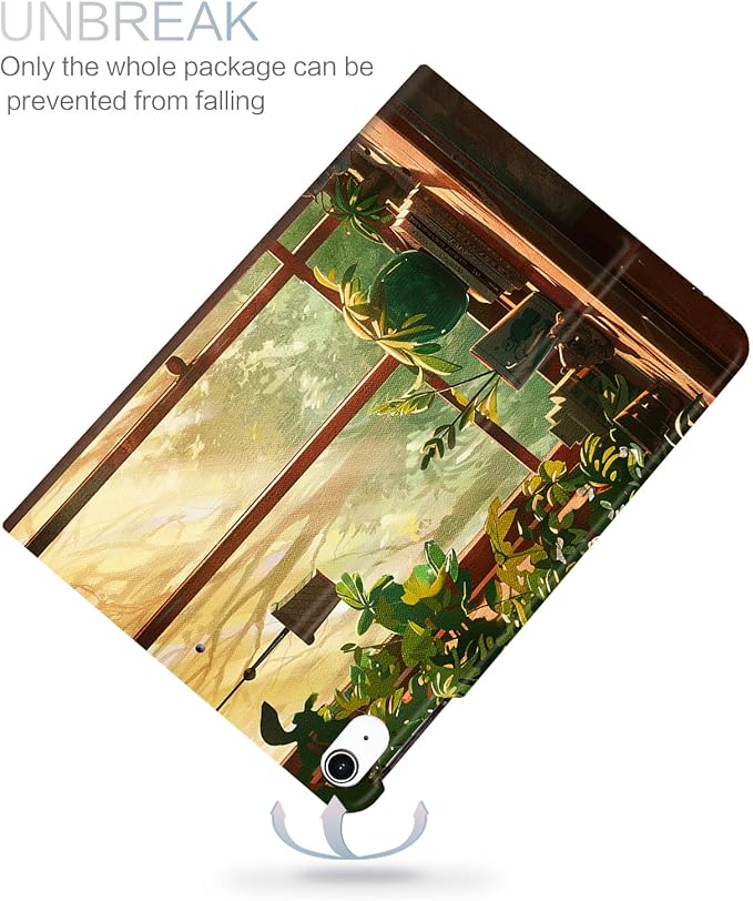 for iPad (A16) 11Th/10Th Generation Case 2025/2022, for iPad Case 11Th/10Th Generation, 10Th/11Th Gen iPadCase Cover Auto Wake/Sleep Multi-Angle Viewing Adjustable Stand, Greenery Window Sill