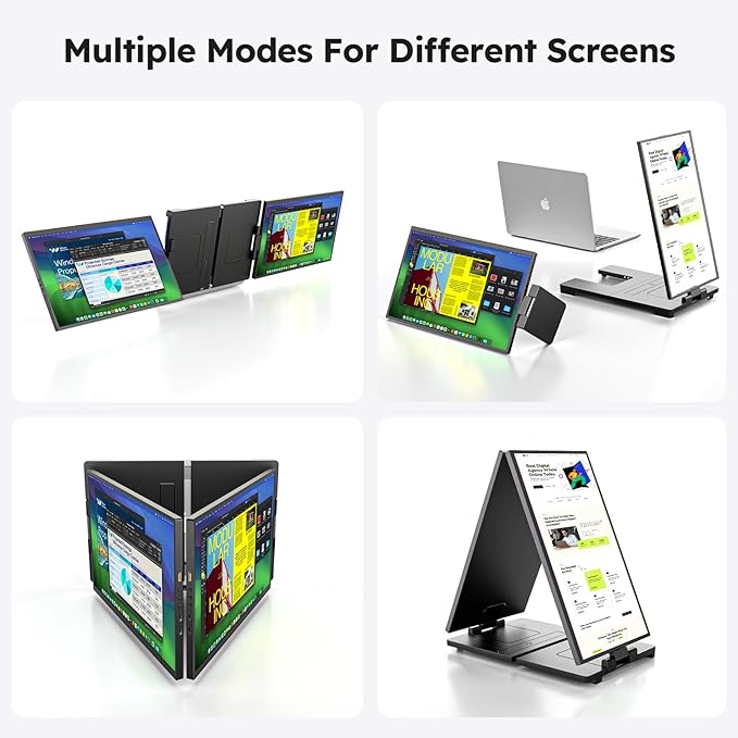 Dopesplay 15.6" Screen Extender for Laptop, FHD 1080P IPS Portable Monitor for Laptops, Triple Dual Laptop Extended Monitor Compatible with Windows, Mac, Android, Chrome 13-17 Inch Laptops