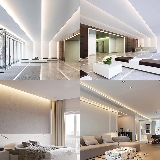 GOMING 32.8ft(10M) 24V Double Row COB LED Strip Light Natural White 4000K 6000LED CRI 93+ 20000lm Uniform Glow Dotless IP20 Not Waterproof Flexible LED Tape Lights for DIY Home Decor(No Power Supply)