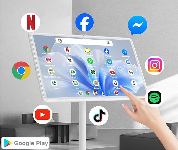 32 Inch Portable Smart TV 4K Touchscreen Display 8GB RAM+128GB Storage Built-in Rechargeable Battery Full Swivel Rotation(4+64G,32 in(1080P))