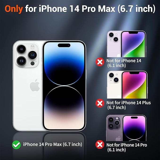 SUPFINE Magnetic for iPhone 14 Pro Max Case(Compatible with MagSafe)(Military Grade Drop Protection) Slim Translucent Matte Shockproof with Anti-Fingerprint Phone Case,Purple