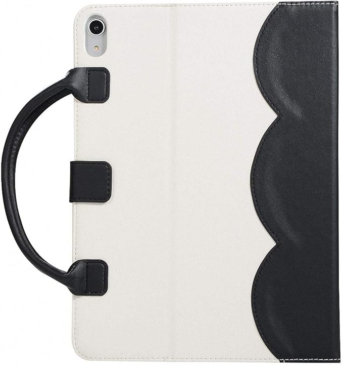 Handbag Case for iPad A16 11" 11th/10th Generation (2025/2022), Techcircle Cute Bowknot Pocket [Magnetic Closure] Wallet Folio Stand Double Handle PU Leather Carrying Case, Auto Sleep/Wake, Black