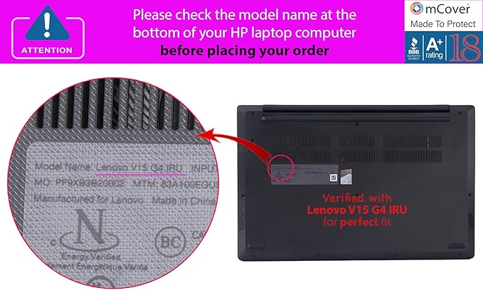 mCover Case ONLY Compatible for 2024-2026 15.6" Lenovo V15 G4 / G5 / G6 Series Windows Notebook PC(with 180° Hinge, NOT Fitting Any Other Lenovo Models)- Pink