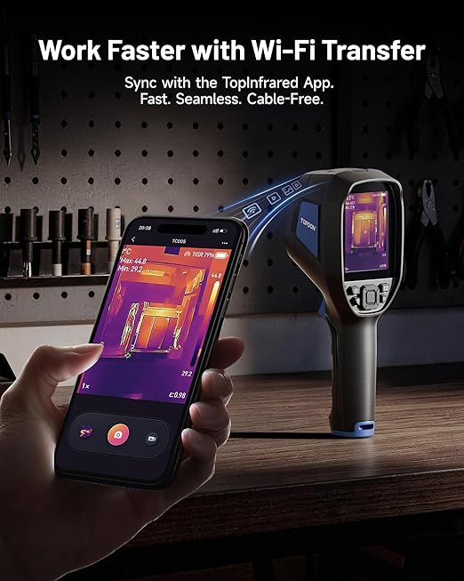 TOPDON TC005 3.5" Dual-Lens Thermal Imaging Camera, 512 x 384 TISR Resolution, with 2MP Visual Light Camera, 8-Hour Battery Life Handheld Infrared Imager, -4°F~1022°F