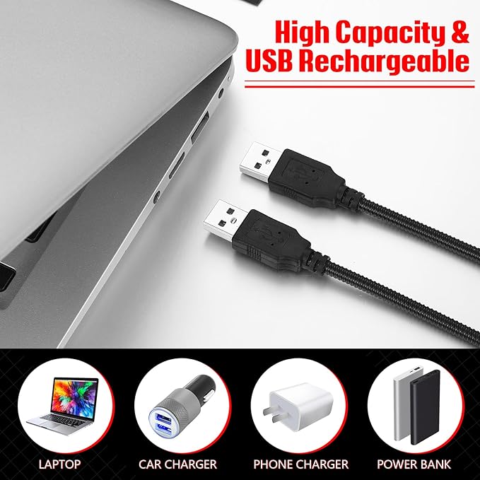 Mudder Portable USB Laptop Light - Flexible Stick Dimmable Touch Switch LED White Lamp for Laptop Computer PC (Black)