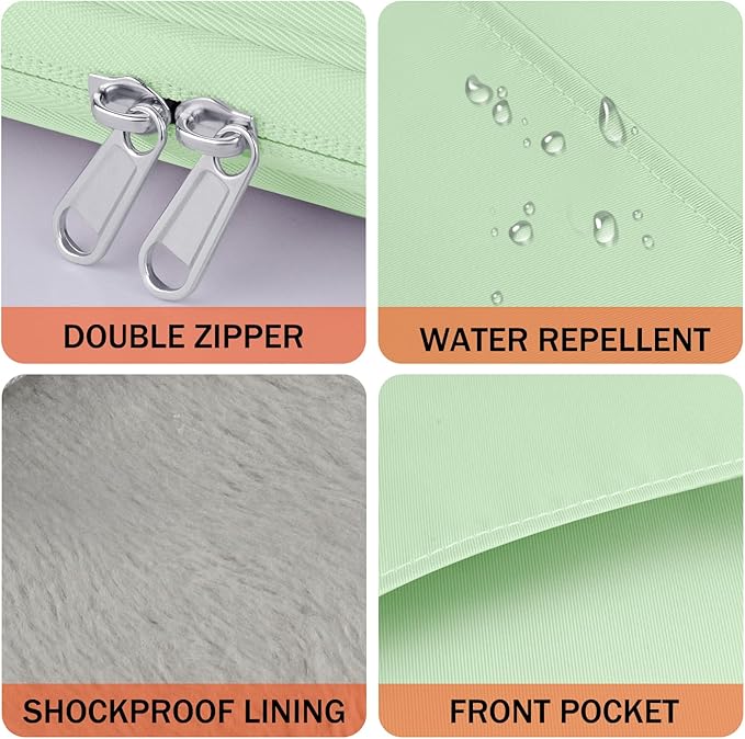 HoYiXi Universal Sleeve Bag for 6",6.8",7" Kindle Paperwhite/Colorsoft 2024-2012 Compatible with 6"-6.8" All-New Kindle/Kobo/Tolino/Sony,6" EReader with Anti-Drop Protective Cover,Green