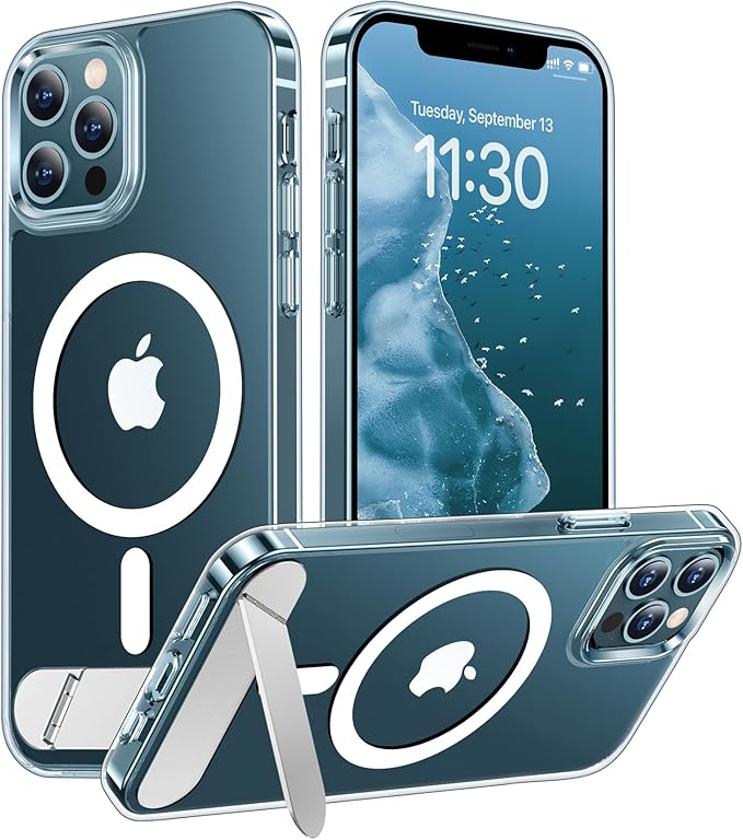 Magnetic Compatible with iPhone 12 Pro Max Case, [Built-in Invisible Kickstand][Compatible with MagSafe][Military Grade Shockproof] Slim Thin Phone Case for iPhone 12 Pro Max 6.7"