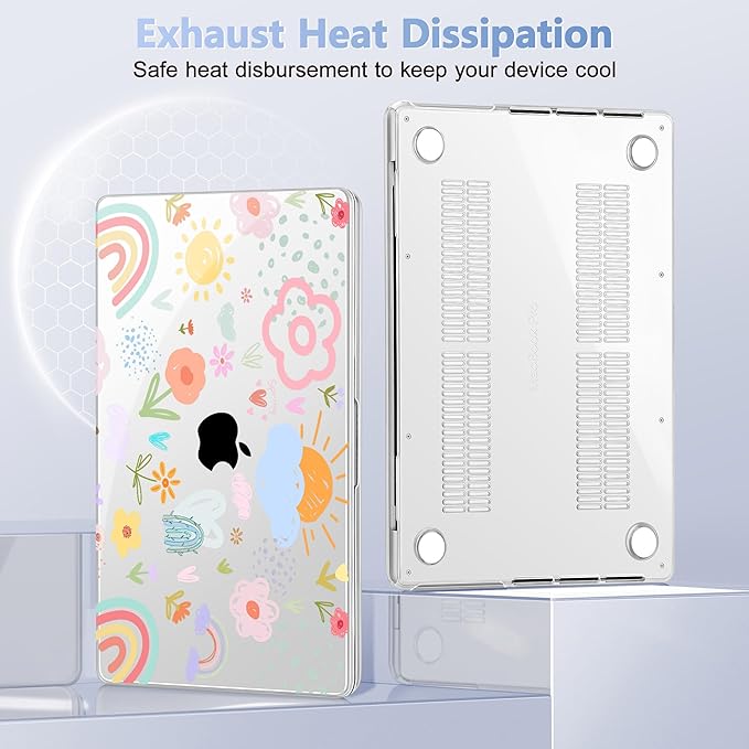 May Chen for 2026 MacBook Pro 14-inch M5 M4 M3 M2 M1 Pro/Max Chip, Release 2026 2025-2021, Model A3427 A3426 A3434 A3112 A3401 A3185, Plastic Hard Shell with Keyboard Cover, Rainbows Flowers