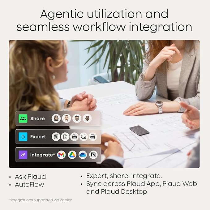 Plaud Note AI Voice Recorder, Note Taker w/Case, App Control, Transcribe & Summarize with AI, Support 112 Languages, for Meetings, Calls, Lectures, Professionals, Teams, Starlight, Non-Pro Version