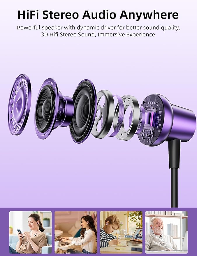 USB C Headphones for iPad A16 11 10 Noise Canceling in-Ear Wired Earbuds with Mic Volume Control Type C Earphone for iPhone 17 Pro Max 16e 16 15/Samsung S26 S25 S24 S23 Flip A17/Pixel 9 9a 10/Android