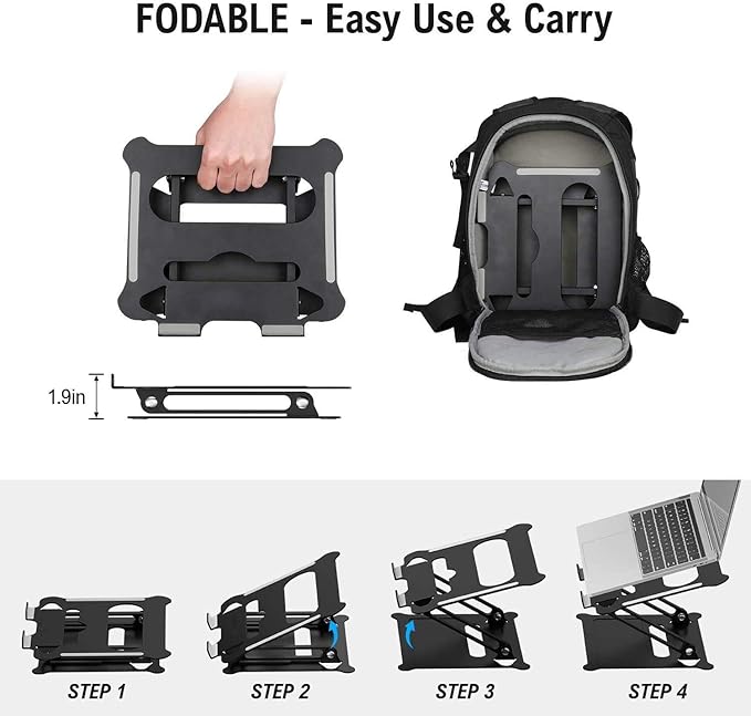 Adjustable Laptop Stand,Suturun Aluminum Laptop Computer Stand Rriser&Multi-Angle Stand with Heat-Vent to Elevate Laptop Holder Compatible for Mac,Notebook,MacBook Pro/Air,Lenovo,Dell More10-17 Laptop