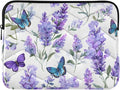 Lavender Laptop Case Sleeve, Butterfly Lavender Pattern Purple Shockproof Protective Computer Carrying Cover, Briefcase Handbags 15-16inch Laptop Sleeve Bag