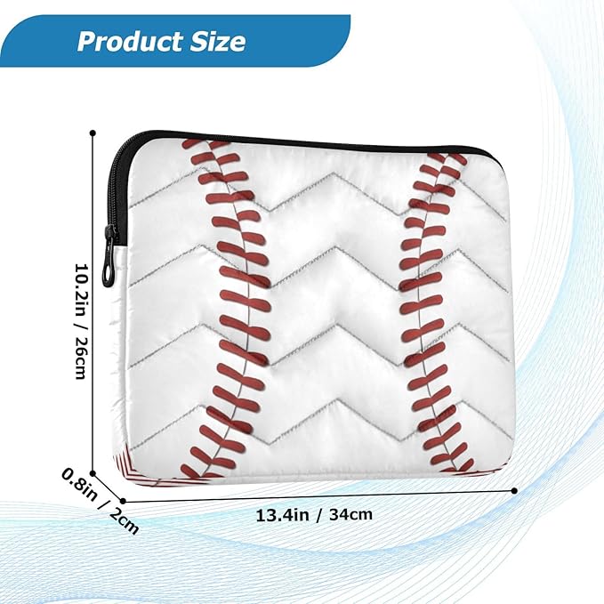 Baseball Print Laptop Sleeve 13-14 Inch Laptop Sleeve Bag, Shockproof Laptop Case Tablet Liner Pouch