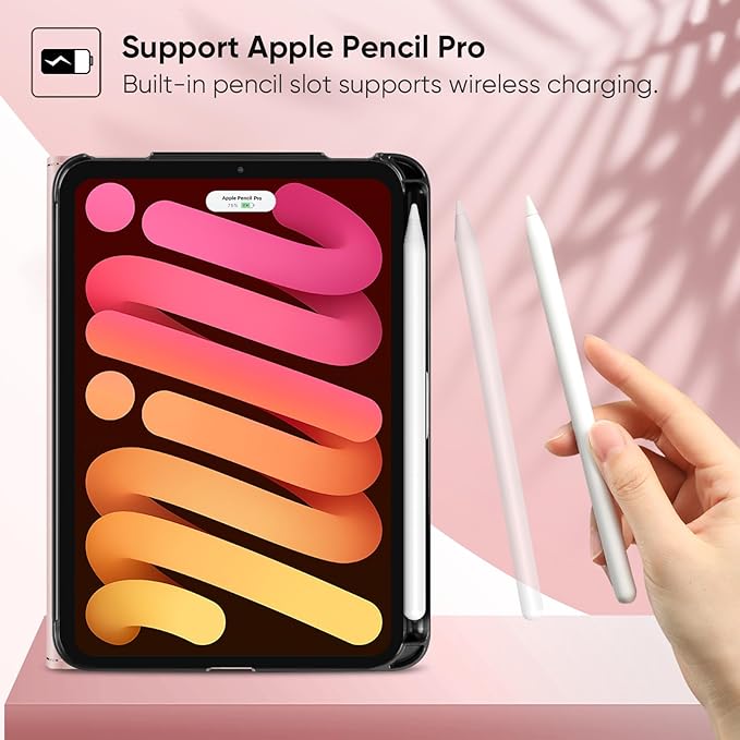 Fintie Folio Case for iPad Mini 7 (A17 Pro, 7th Generation) 2024 / iPad Mini 6 (6th Gen) 8.3 Inch, Multi-Angle Smart Stand Cover with Pencil Holder & Pocket, Auto Sleep/Wake, Dreamy Marble