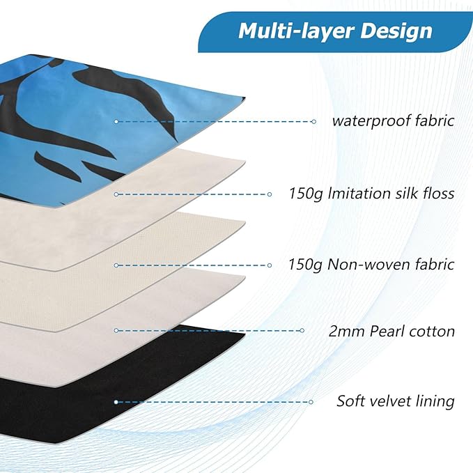 Laptop Case Sleeve, Blue Tiger Black Stripes Pattern Shockproof Protective Computer Carrying Cover, Briefcase Handbags 13-13.3inch Laptop Sleeve Bag