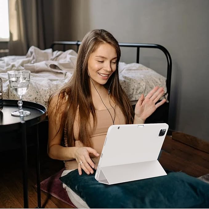 KENKE for iPad Pro 11 Inch Case 4th/3rd/2nd/1st Generation 2022/2021/2020/2018 Magnetic Attachment 2nd Pencil with Right Side Pencil Holder Soft Slim PU Cover Auto Wake/Sleep (Gray)