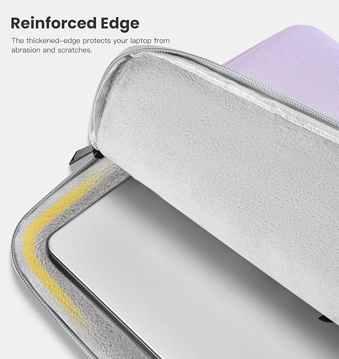 360° Upgraded Protective Laptop Sleeve for MacBook Air 15 inch M4 A3241 2025, M3 A3114 2024, M2 A2941 2023, 15-inch Shockproof Water-Resistant MacBook Case w/Accessory Pocket, Purple