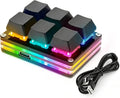 aikeec Black White 6-Key Gaming Keyboard, USB Mini 6-Key Keypad Mechanical Gaming PC Keyboards Programming Macro with Software OSU HID Standard Keyboard.(Upgrade Cherry Shaft & RGB LED)
