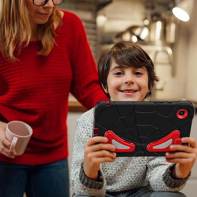 AKABEILA Compatible with Samsung Galaxy Tab A11+ 2025 11 inch Tablet Case，Lightweight Shockproof Rugged Protective Cover with Kickstand for Kids Children Boys Babies Black Red