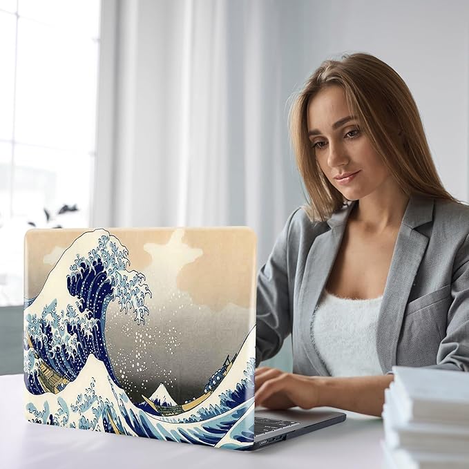 Funut Compatible with MacBook Air 13 Inch Case A1466 & A1369, Hard Plastic Protective Case Air 13.3 Scratch-Free Rubberized Case Cover for 2010-2017 Older MacBook Air 13.3", Sea Wave