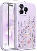 GVIEWIN for iPhone 15 Pro Case Compatible with MagSafe, [Military Grade Protection] [Screen Protector] Full Camera Protection Floral Translucent Women Magnetic Phone Case, Floratopia/Colorful