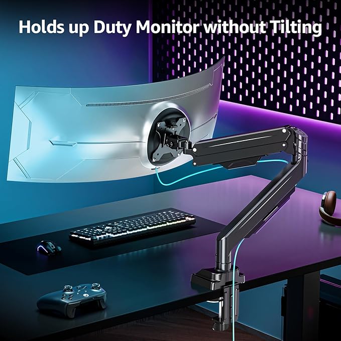 MOUNTUP Ultrawide Monitor Arm for 22-43 inch Curved Screen, Holds 2.2 to 33 lbs, Heavy Duty Monitor Desk Mount, Adjustable Full Motion Arm, Computer Monitors Stand for Desk, VESA Mount
