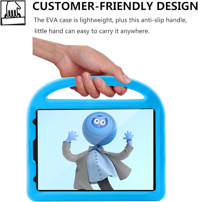 Kids Case for iPad Pro 11 2022/2021/2020 (4th/3rd/2nd Generation), Techcircle Child Shock Proof EVA Protective [Support Pencil Charging] Handle Stand Case for iPad Air 5/4 Gen 10.9" 2022/2020, Blue