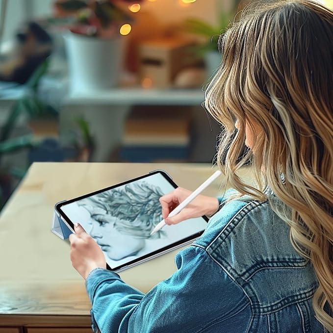 ProCase Smart Case for iPad Pro 11 Inch M5 2025/M4 2024 (Model: A3357/A3358/A3359/A2836/A2837/A3006), Slim Folio Stand Hard Back Shell Protective Tablet Cover for iPad Pro 11" 6th/5th Gen -Blue