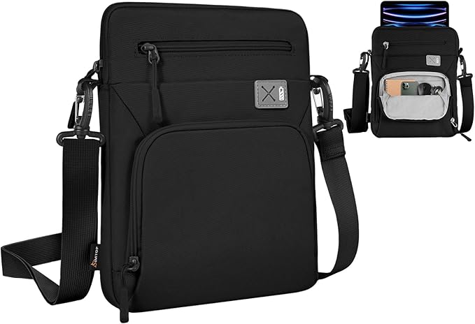 12.9 Inch Tablet Sleeve, Compatible with iPad Pro 12.9 (6th–3rd Gen, M4/M2/M1) with Magic Keyboard, Smart Keyboard Folio, Slim Folio Pro Case & More – Slim, Shockproof, Water-Resistant Case, Black