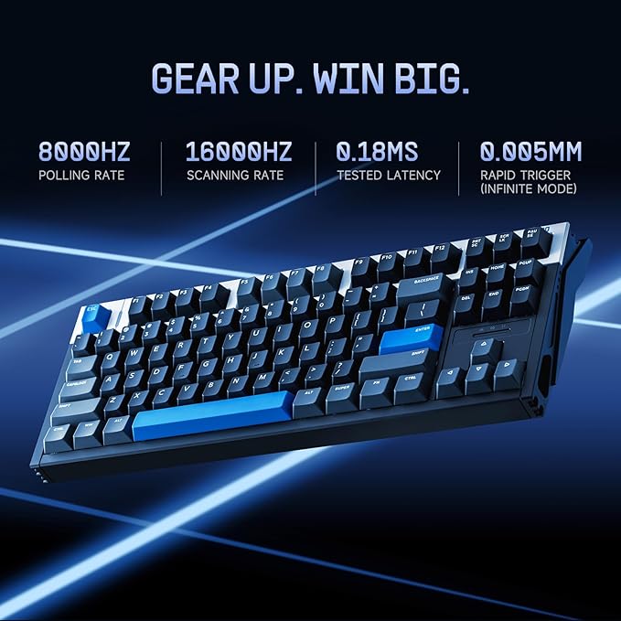 IQUNIX EZ80 Hall Effect Gaming Keyboard Wired, 75% Magnetic Keyboard with Rapid Trigger, RGB Backlit Hot-Swappable Linear Switches, Aircraft-Grade Aluminum Body (Magnetic Jade Pro)