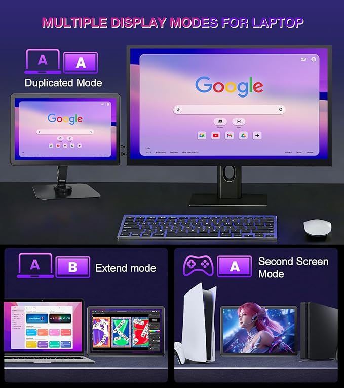 11 inch 2.5K 2560x1600 Portable Touchscreen Monitor 400nits 100% NTSC for PC, Screen Extender IPS Small HDR Touch Screen USB-C HDMI Monitor, Mini Computer Display for Laptop Mac PS4 Xbox