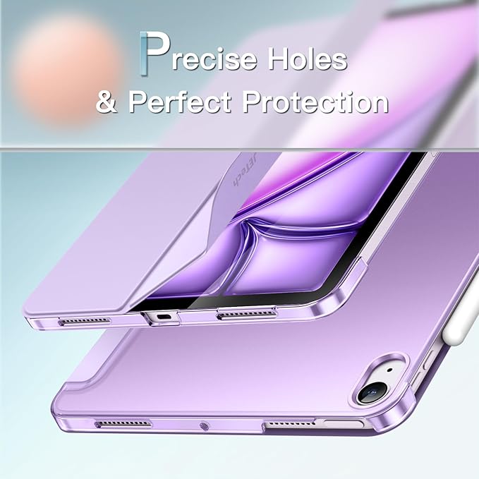 JETech Case for iPad Air 13-Inch M4/M3/M2 (2026/2025/2024), Slim Stand Hard Back Shell Smart Cover with Auto Wake/Sleep (Purple)