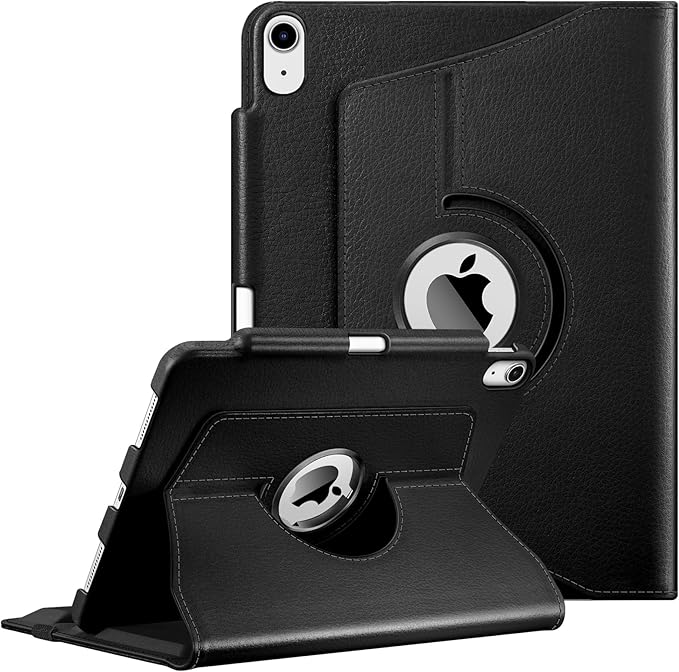 Fintie Rotating Case for iPad Air 11-inch M4/M3/M2 (2026/2025/2024), iPad Air 5th (2022) / 4th Generation 10.9 Inch - 360 Degree Rotating Protective Stand Cover with Pencil Holder, Black