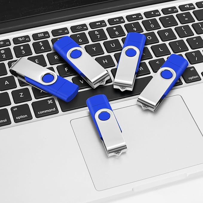 EASTBULL 8GB USB2.0 & Type-C Flash Drives 5-Pack, 2-in-1 Dual Flash Drive Bulk USB-A + USB-C Thumb Drives Pack OTG Memory Sticks Compatible with Smartphones, Computers, Tablets, Mac (Blue, USB 2.0)