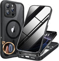 Miracase Magnetic for iPhone 16 Pro Max Case with Privacy Screen Protector [Compatible with MagSafe],Full Camera Protection and Full Body Shockproof Bumper 16 Pro Max Phone Cover 6.9", Black