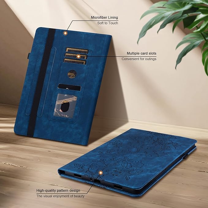 Case for iPad 6th/5th Generation 9.7 Inch 2018/2017, iPad air 2 Cover,Auto Wake/Sleep Slim PU Leather Folio Cover with Multi-Angle Stand and Pen Holder, Blue