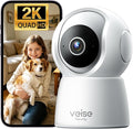 Veise 2K Indoor Camera for Home Security, 360° Wireless WiFi Pet & Baby Monitor with Phone App, AI Motion Detection, 2-Way Audio, Night Vision, SD/Cloud Storage, Works with Alexa & Google Home, 2.4GHz
