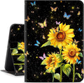 for iPad (A16) 11Th/10Th Generation Case 2025/2022, Sunflower for iPad Case 11Th/10Th Generation, 10Th/11Th Gen iPadCase Cover Auto Wake/Sleep Multi-Angle Viewing Adjustable Stand, Butterfly