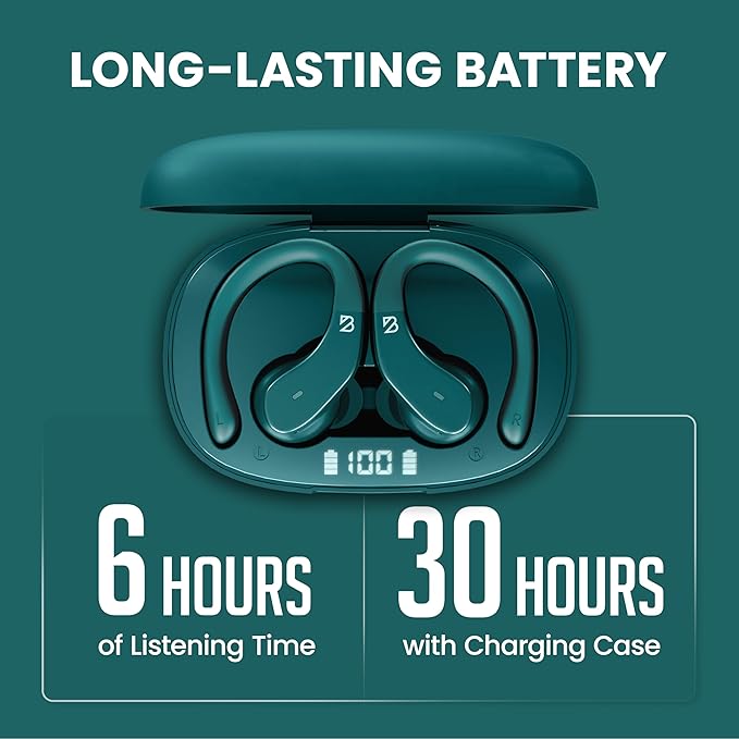 Back Bay Audio - Runner's Wireless Earbuds for Running, Workout Wrap Around Earbuds Bluetooth Headphones for Sports, Running Headphones, Hook Over The Ear Buds, Wrap Around Earphones with Earhooks