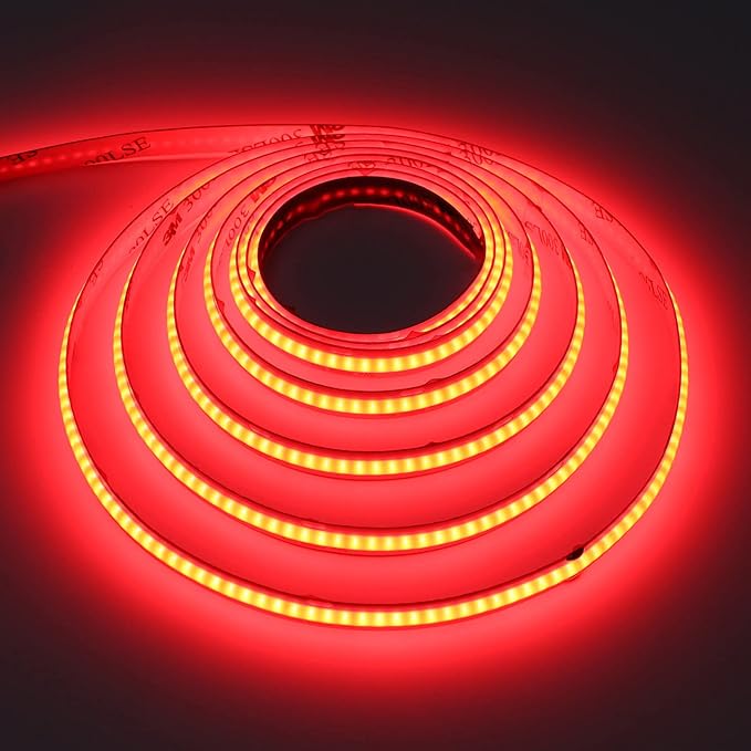 DC 5V USB COB Red LED Strip Light Dimmable IP65 Waterproof USB Powered 6.6ft/2M 640LEDs with Dimmer High Brightness Flexible LED Tape Lights