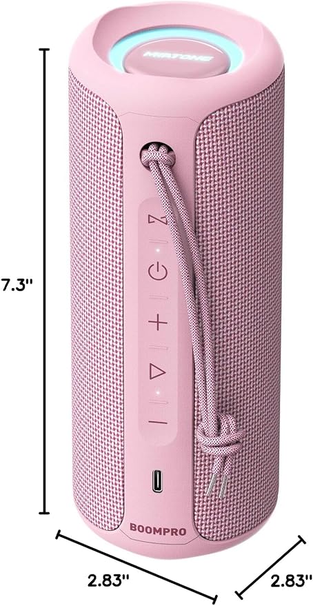 MIATONE Bluetooth Speakers 36W TWS Portable Speaker with Stereo Sound Bass, Bluetooth 5.3 Wireless USB Type C Outdoor Festival Gifts for Mom (Pink)