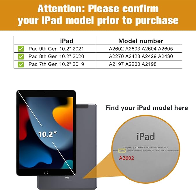 ProCase for iPad 9th/ 8th/ 7th Generation Case 10.2 Inch 2021/2020/2019, iPad 10.2 PU Leather Case Business Stand Cover Smart Folio with Hand Strap Front Pocket Pen Loop -Black