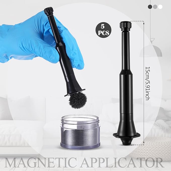 5 Pcs Professional Magnetic Fingerprint Brush Easily Apply Basic Latent Magnetic Fingerprint Featuring a Spring-Loaded Handle