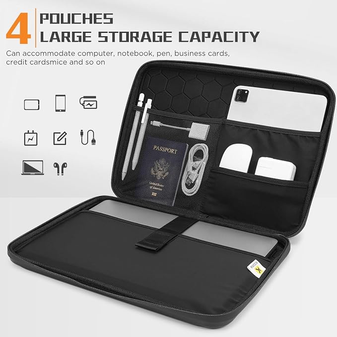 KIZUNA Laptop Case Bag 13 Inch Sleeve Shoulder Briefcase for 14" MacBook Pro/13.6" Macbook Air M3/14 Yoga Slim 7x/14 Dell 14 Plus/ThinkPad X9 14/14.5" XPS 14/HP EliteBook,Black