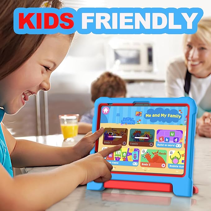 YIHE Kids Case for iPad (A16) 11th Generation 11 Inch 2025 & iPad 10th Generation 10.9 inch 2022, with Built-in Screen Protector and Handle Stand, Full Body Shockproof Protective Cover, BlueRed