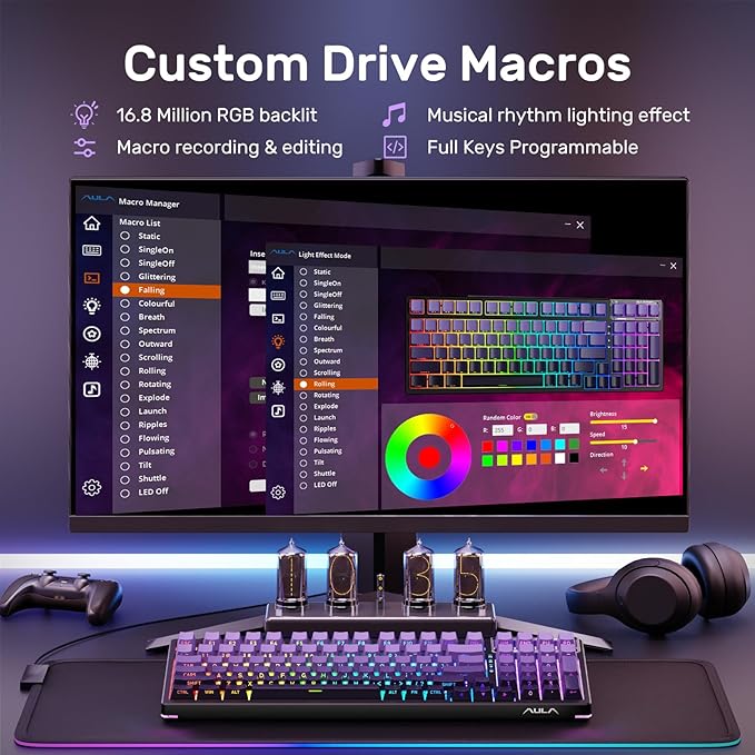 AULA Mechanical Keyboard, Wireless Gaming Keyboards Tri-Mode Bluetooth/2.4G/USB-C Hot Swappable 99 Keys Custom Creamy Keyboard 99 Keys Full Size Computer Keyboards for PC Xbox PS5 MAC