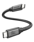 Silkland USB C 3.2 Gen 2x2 Cable, 20Gbps USB C High Speed Data Transfer, 5K/4K 60Hz USBC Monitor Cord, 240W PD Fast Charging, Type C 3.1 Cable Compatible for SSD, Hub, Dock, eGPU, 1.6FT