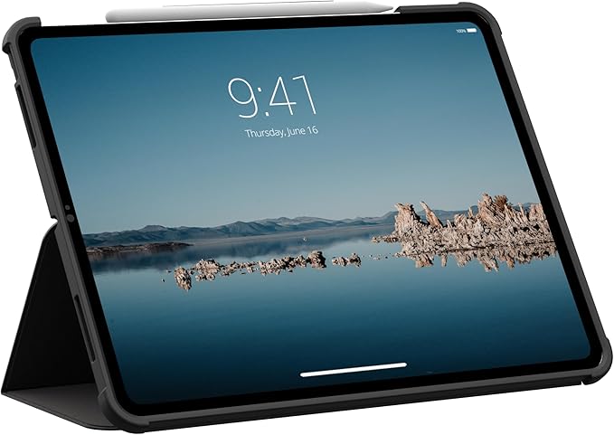 URBAN ARMOR GEAR UAG Designed for iPad Pro 13" 8th Gen 2025 M5, 7th Gen 2024 M4 Case A3360 A3361 - Rugged Folio Protective Cover with Multi-Angle Adjustable Stand and Pencil Holder Plyo LT Ice/Black