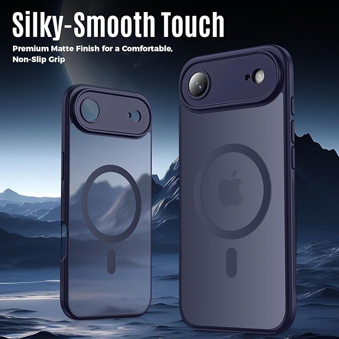 Symcele Designed for iPhone Air Case, Compatible with MagSafe, [Camera Protection] [15FT Military Drop Protection] Shockproof Translucent Matte Anti-Slip Thin Slim Phone Case, 6.5", Deep Blue